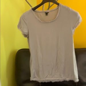 Ann Taylor grey fringe top